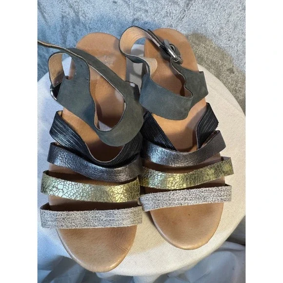 Dansko Maribeth Sandals Leather multi Metallic Women 40 Sz 9 whimsigoth bohemia