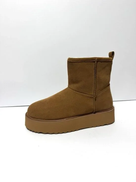 BCTEX Coll Womens Platform Ankle Boots Chestnut Size 7 M