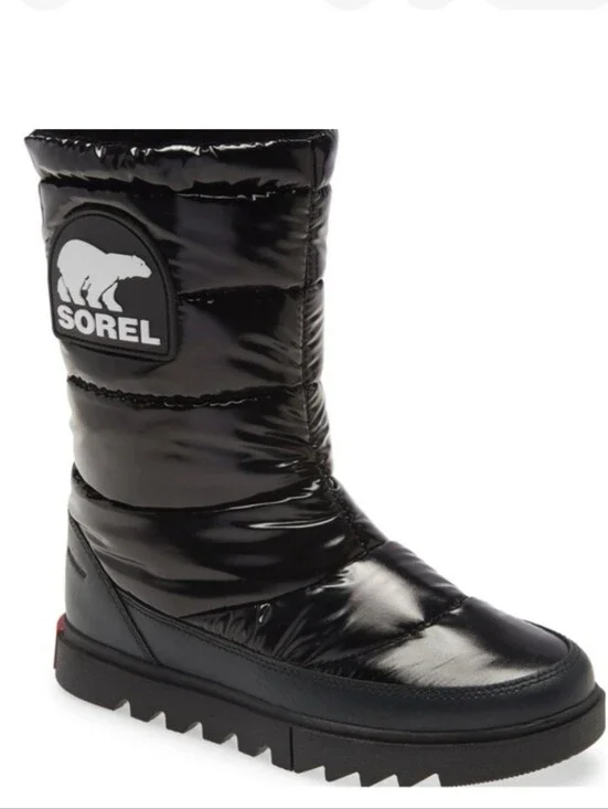 Sorel Joan Of Artic Black Puffer Snow Boot Size 8.5