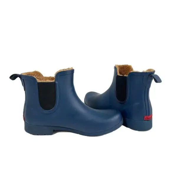 Chooka Women's Size 10 Delridge Chelsea Waterproof Plush Lined Rain Boots Blue
