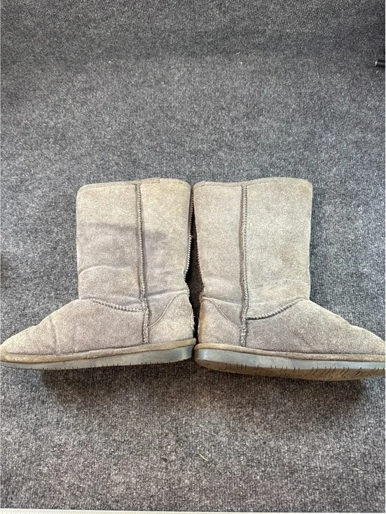 Bearpaw Women’s Size 8 Gray Suede Shearling Lined Mid Calf Winter Boots