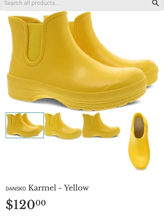 Dansko Yellow Rain Boots women’s sz 39
