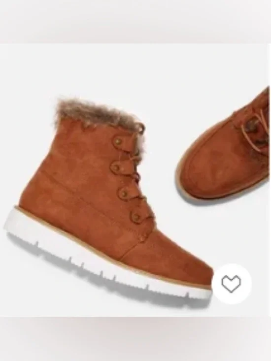 justfab reegan faux fur lace up boot