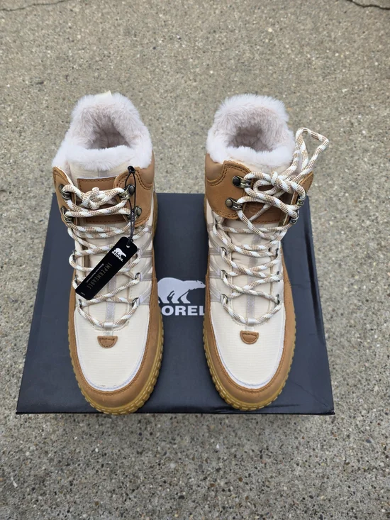SOREL ONA Women's Beige & Tan Waterproof Winter Boots Size 12