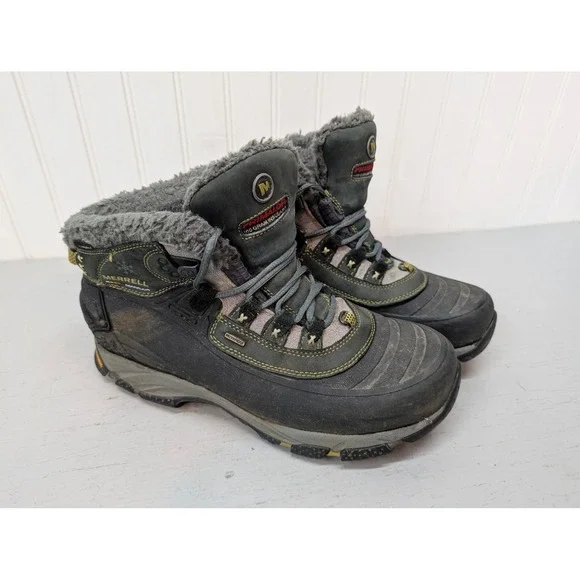Merrell Winterlude 6 Waterproof Boots Women's 10 Black‎ Fur Lined Hiking J87624