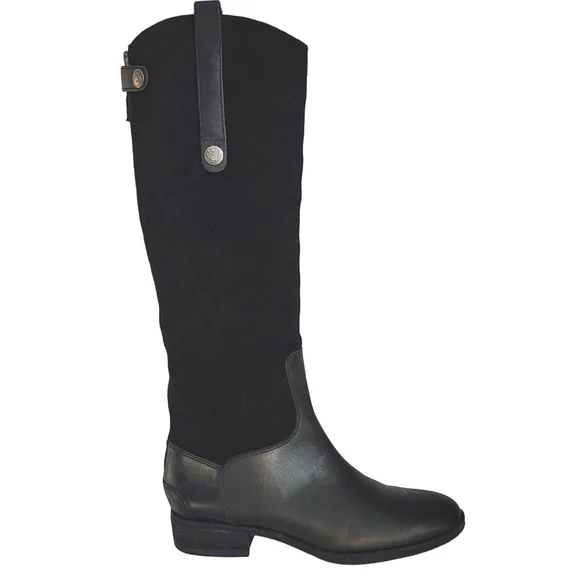 SAM EDELMAN Pembrooke Boots Tall Knee-High‎ Riding Black Size 6.5