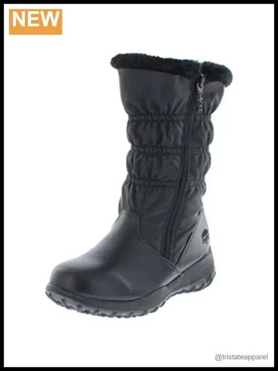 Insulated Waterproof Snow Boots with Faux Fur Trim and Zipper