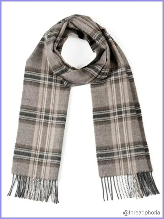 Tartan Plaid Flannel Scarf 100% Baby Alpaca Wool Handwoven Unisex