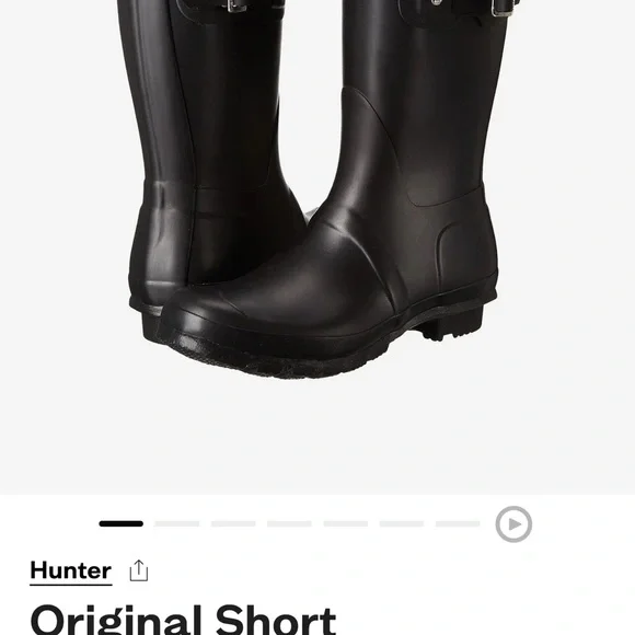 Hunter Black Original Short Rain Boots