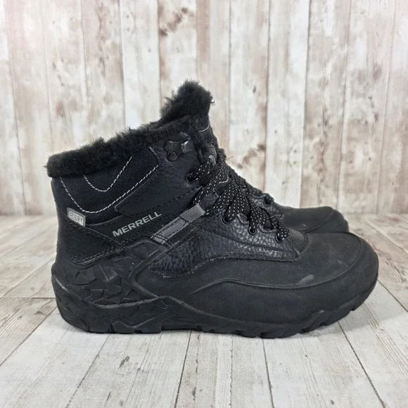 Merrell Thermo Aurora Tall Shell Waterproof‎ Winter Boots Black J37216 Womens 7