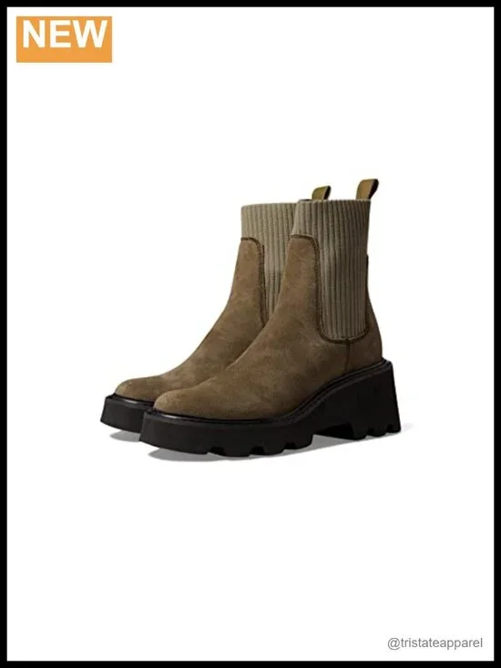 Women's Mid-Calf Snow Boots Waterproof Suede Block Heel