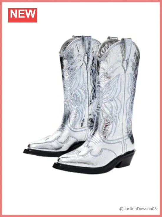 Women's Calf High Knit Boots with Zip Closure - Water Resistant Leather