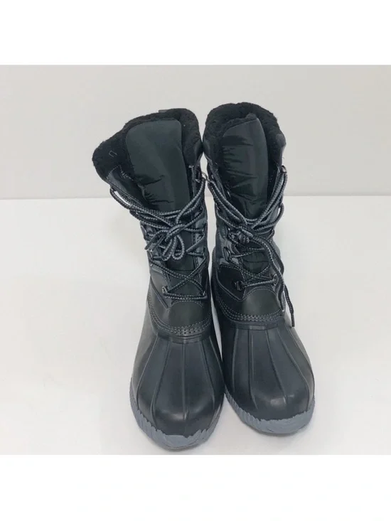 Lands' End Black Women's Insulated Lace-Up Winter Boots - Size 9.5