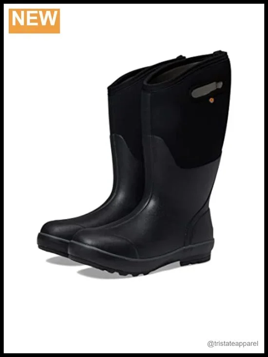 Waterproof Insulated Wide Calf Pull-On Snow Boots Rubber Neoprene