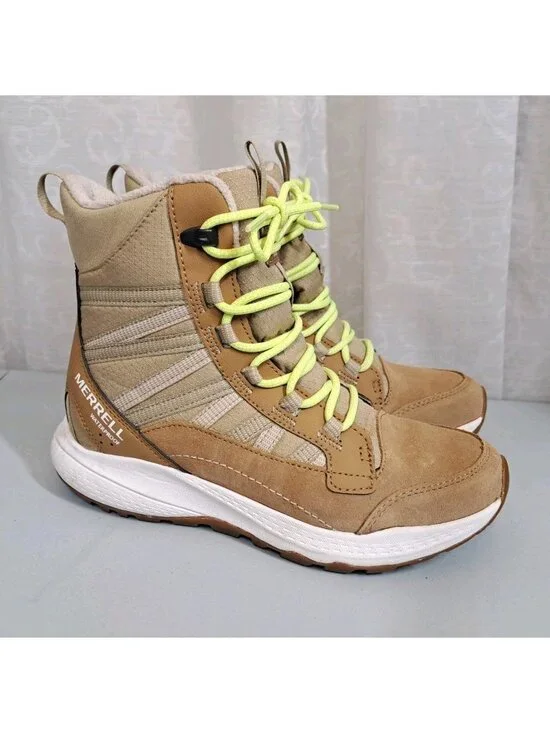 Merrell Bravada Edge 2 Boots Womens 6.5 Tan Brown Hiking Waterproof Trail Suede