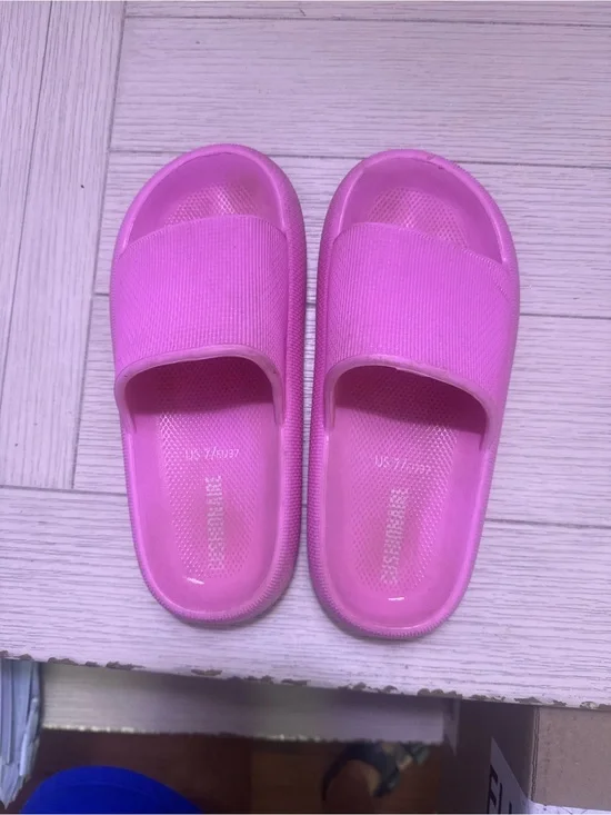 Women's Pink Slide Sandals - Casual Slip-On Comfort