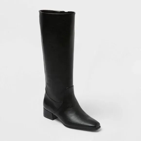 Women’s Wide Width & Calf Rhi Boots with Memory Foam Insole – Black 5.5WC