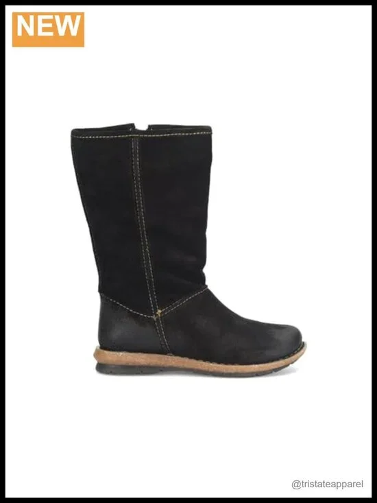 Born Women's Salee Mid Calf Boot - Suede Leather, Zip Closure, Winter