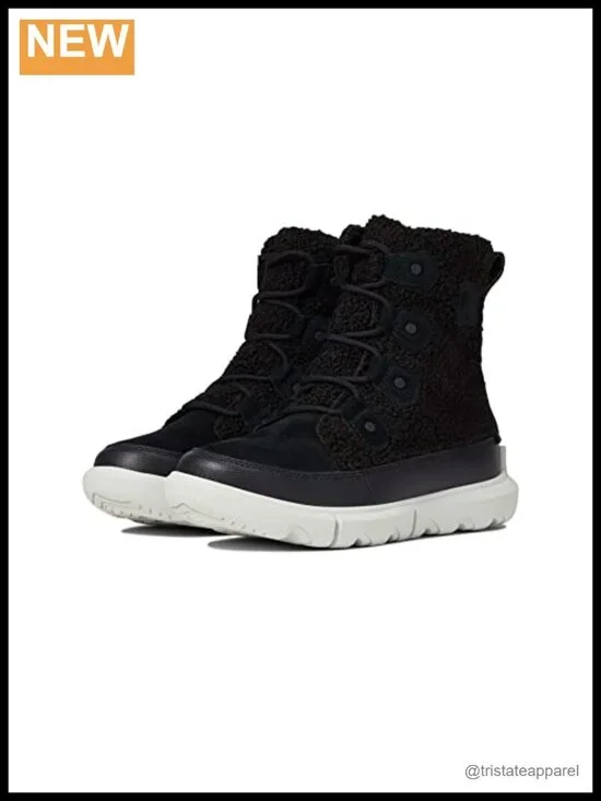 Waterproof Faux Shearling Lace-Up Winter Snow Boots with Insulation