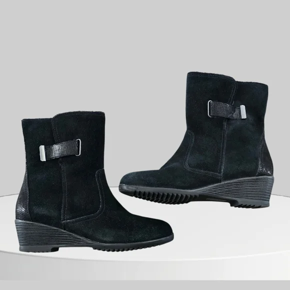 Sporto Natalie Leather Suede Wedge Boots, Size 8.5‎ NWOT