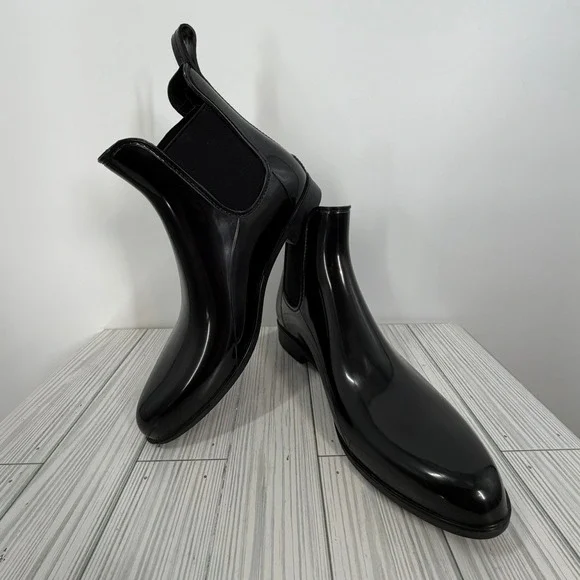 Sam Edelman Boots Booties Black Tinsley Rubber Rain Ankle Women's Size 10