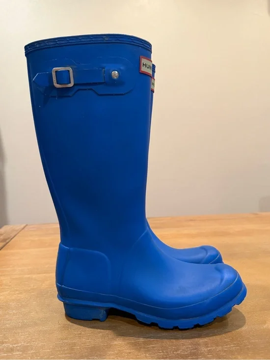 Hunter Original Tall Waterproof Rain Boot Blue US 6 EU 37