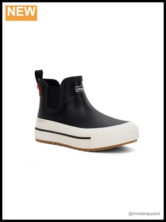 Women's Waterproof Chelsea Rain Boot, Round Toe, Faux Fur Lining, Memory Foam
