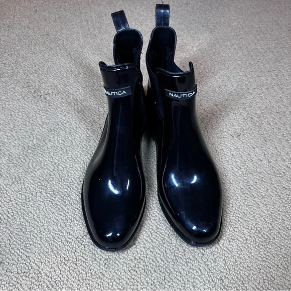 Nautica‎ Black Chelsea Rain Boots Sz 8