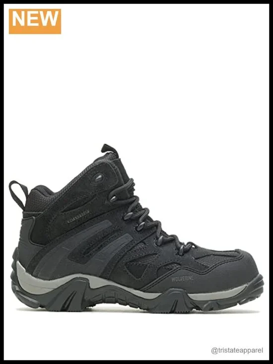 Waterproof Composite Toe Leather Hiking Boots for Women Block Heel