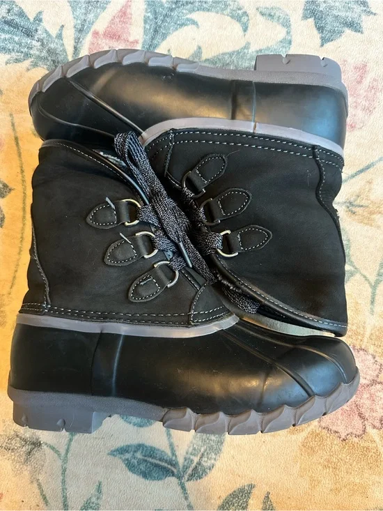 Sporto Black and Gray Kids Waterproof Snow Boots