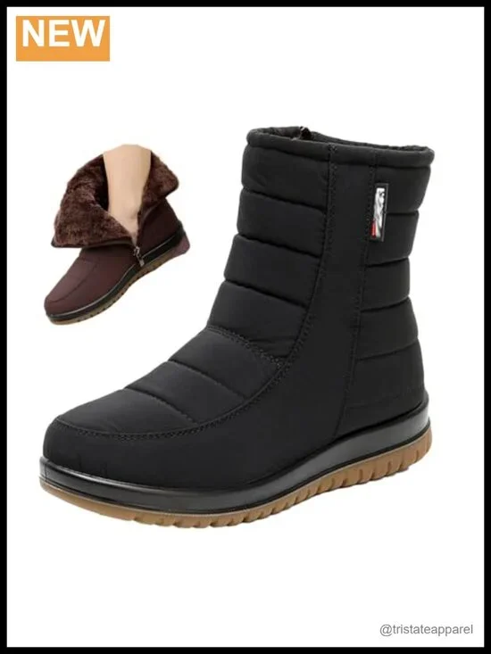 Women's Waterproof Snow Boots Faux Fur Lined Non-Slip Winter Ankle Booties