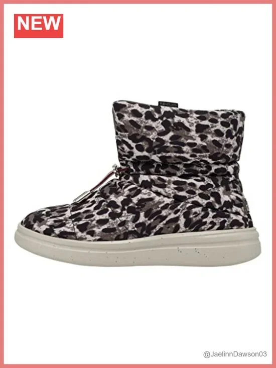 Women's Eco Margot Winter Boots Leopard Print Memory Foam Pull-On