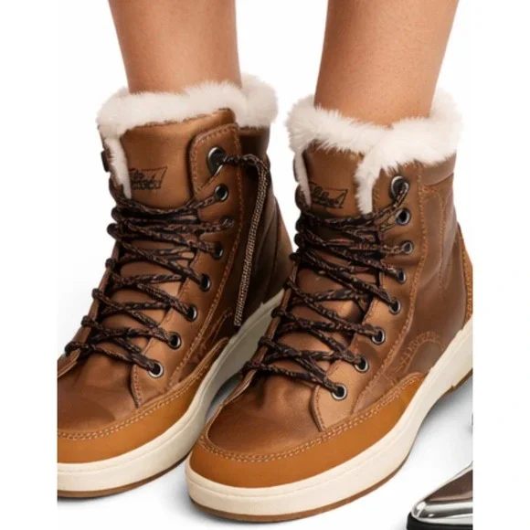 IMAC Tex Winter Boots Women Size 37 Brown NWT Waterproof‎ Faux Fur Lined