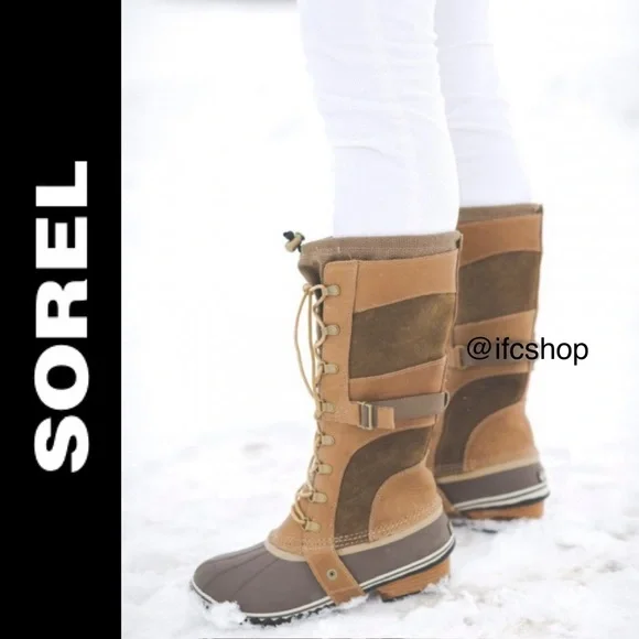 Sorel Conquest Carly Boots in British Tan/Flax