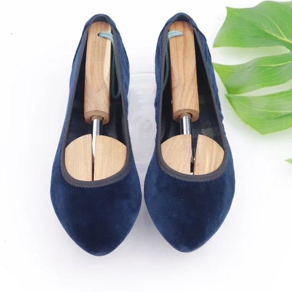 Born Shoes Womens Julianne Ballet Flat Size 7 M Navy Blue Velvet Comfort Slip On