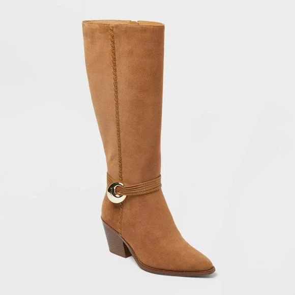 Women's Rio Whip Stitch Tall Boots Universal Thread Tan Size 10 New With Tags‎