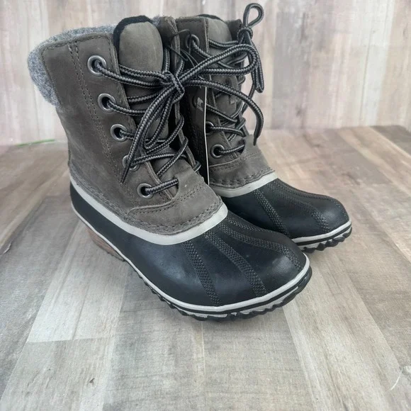 NEW Sorel Women's 5 Black Slimpack II Waterproof Duck Boots NO BOX