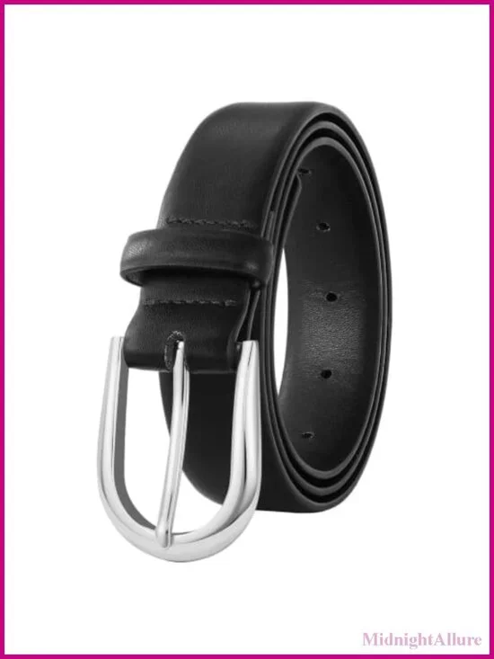 Women's Faux Leather Belt Solid Pin Buckle Adjustable Jeans Dress