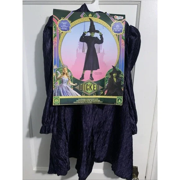 New Wicked Movie Elphaba Costume Girl XS (3T-4T) Cosplay Musical Witch Halloween