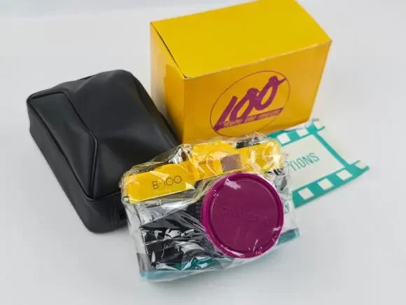 1990s' Sealed B-100 Point & Shoot 35mm Film Camera Purple Black Teal w/ box