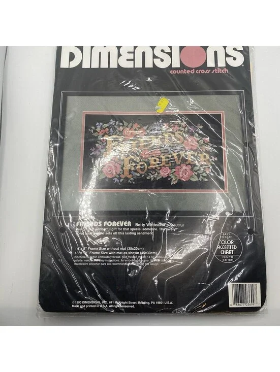 Dimensions Counted Cross Stitch Kit”Friends Forever “ 14x8 New In Package