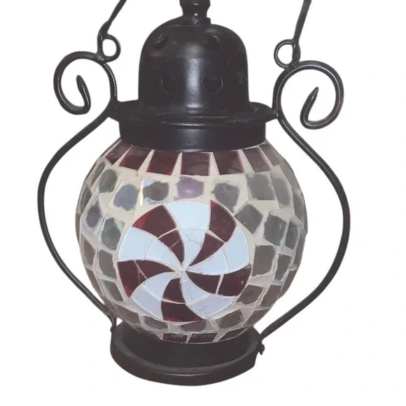 Mosaic Glass Lantern candle holder