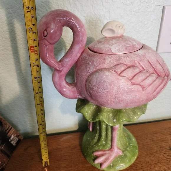 Department 56 Pink Flamingo Cookie Jar 14