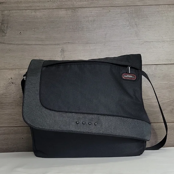 Tumi T Tech Black and Gray Laptop Messenger Bag