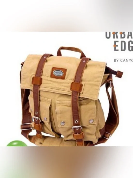 URBAN EDGE Canyon Outback messenger canvas with leather trim bag.