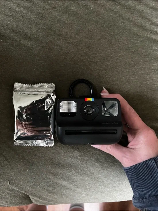 Polaroid Black Instant Camera with Rainbow Stripe