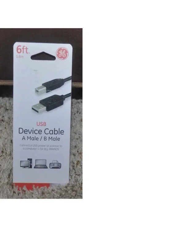 USB Cord 6 Ft Printer Scanner Cable A To B Type Male