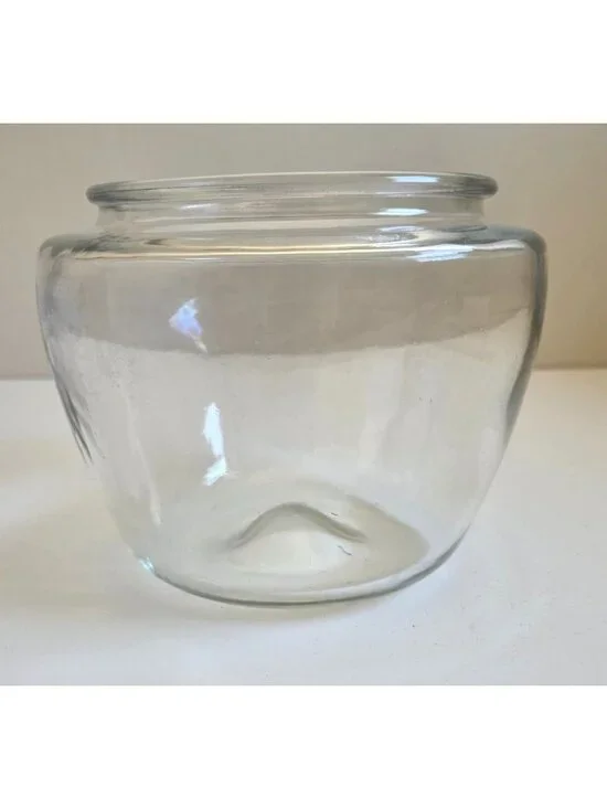 Vintage Clear Glass Lantern Globe Shade With Kick-Up Replacement Restoration