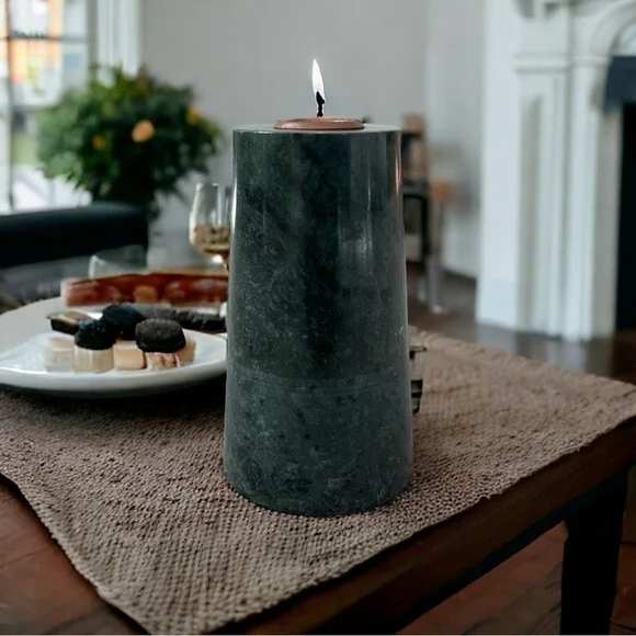 Threshold Tall Solid Marble Green Taper Candle Holder 7