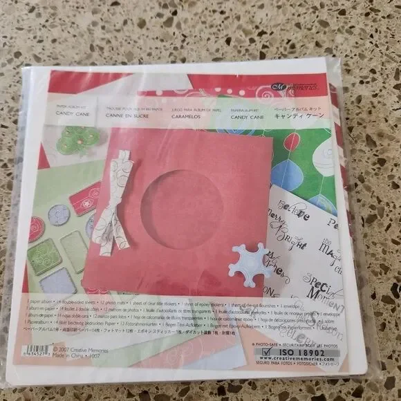 Creative Memories Candy Cane Paper Album Kit 2007 Holiday Christmas Scrapbooking